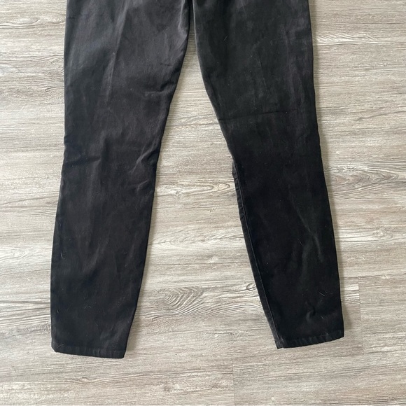 NWT 7 For All Mankind High Waist Button Fly Velvet Ankle Skinny Pants Black 27 - Picture 9 of 9